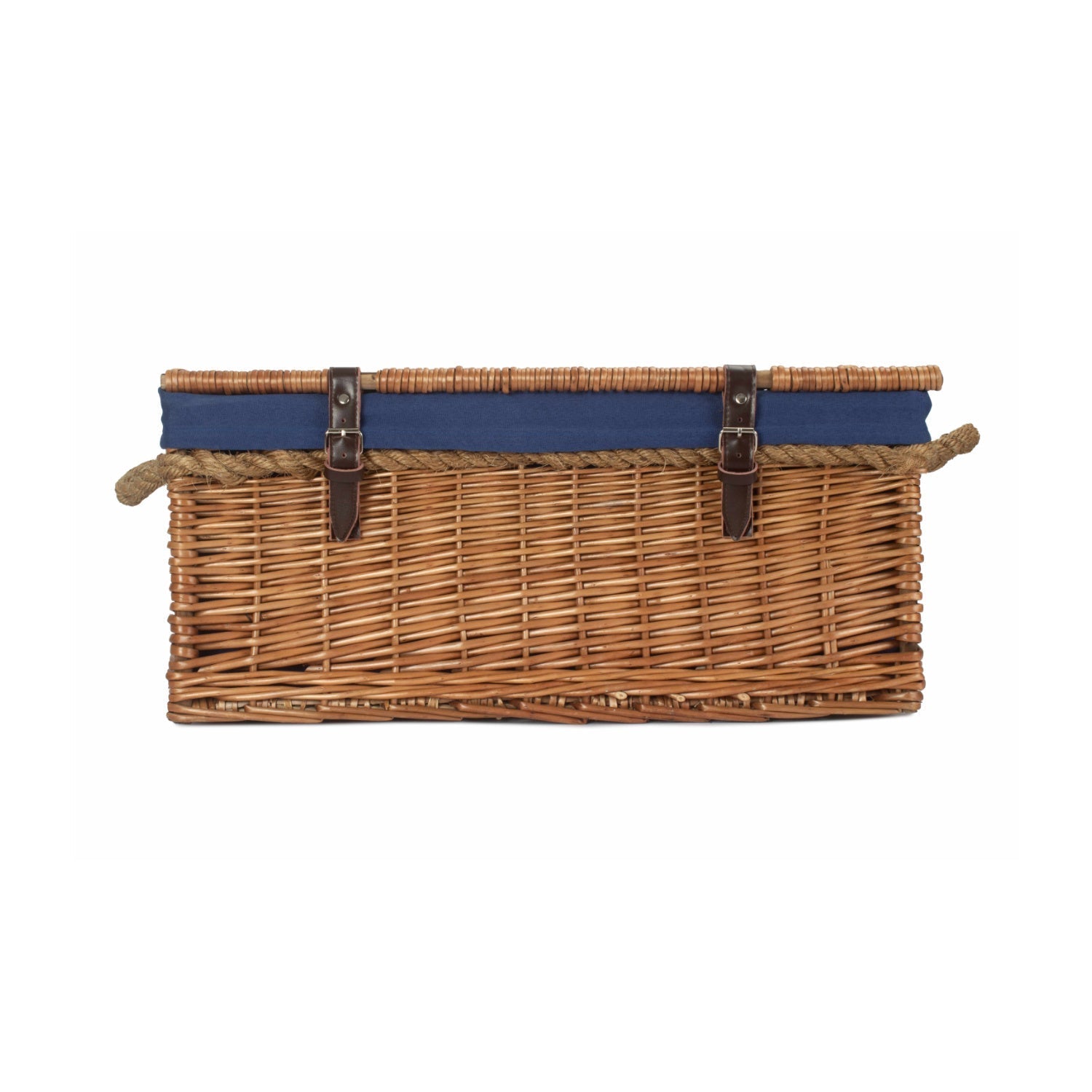 24 Inch Double Steamed Willow Rope Handled Trunk with Navy Blue Lining - REGN