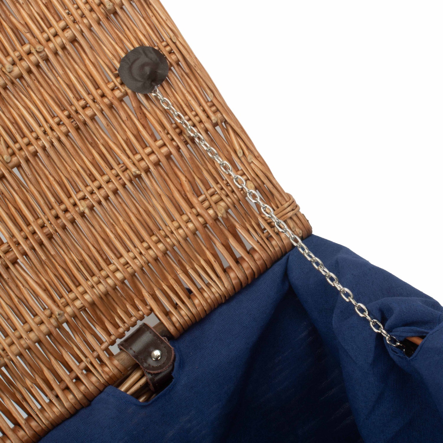 24 Inch Double Steamed Willow Rope Handled Trunk with Navy Blue Lining - REGN