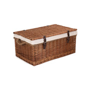 24 Inch Double Steamed Willow Rope Handled Trunk with White Lining - REGN