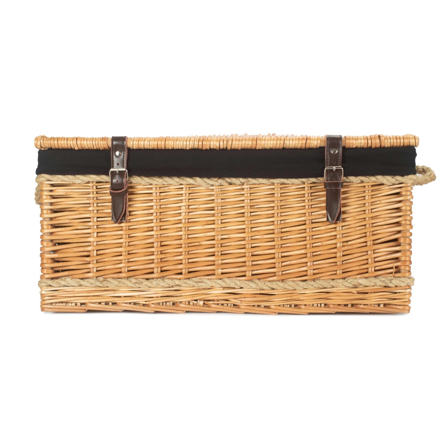 24 Inch Rope Handled Willow Hamper Trunk with Black Lining - REGN