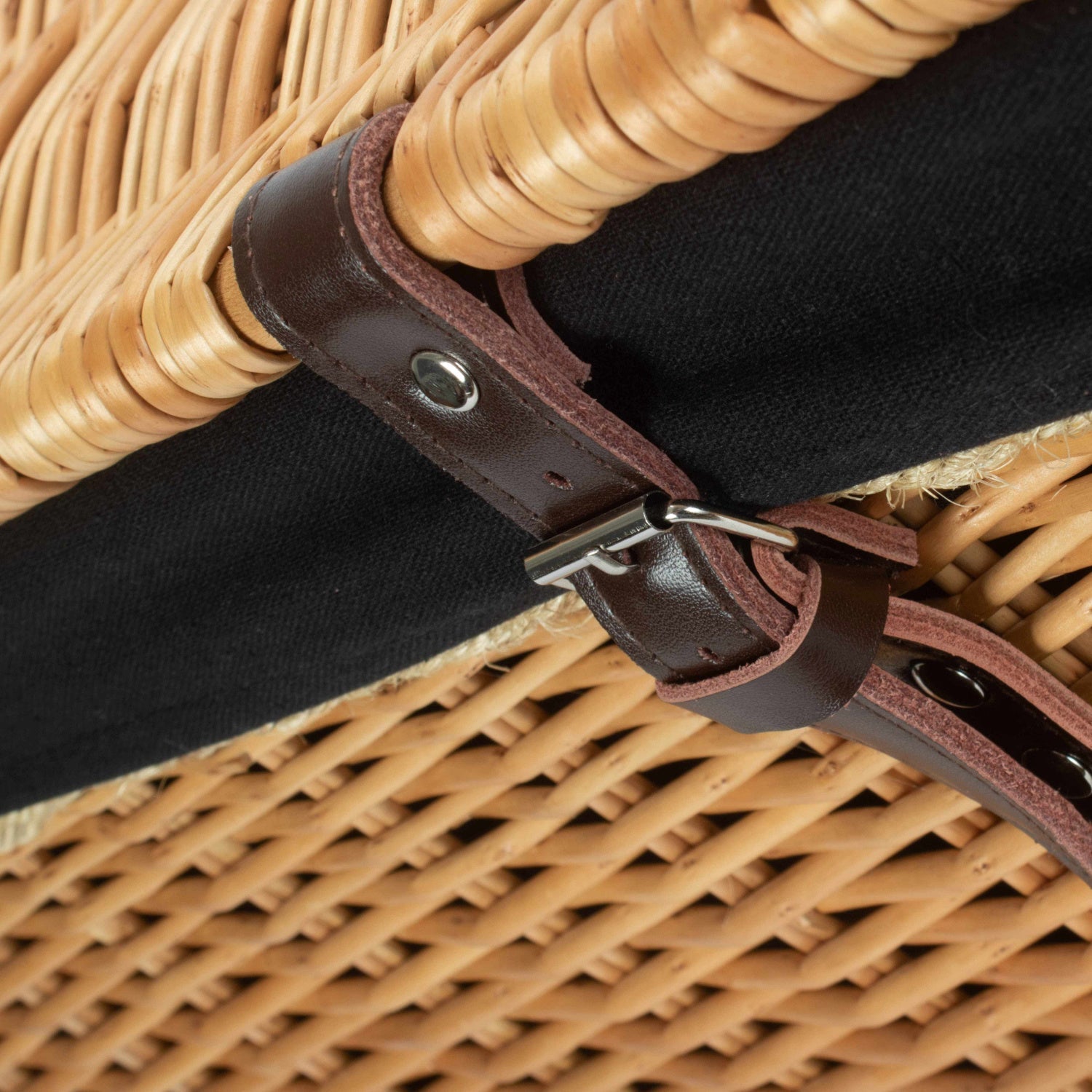 24 Inch Rope Handled Willow Hamper Trunk with Black Lining - REGN