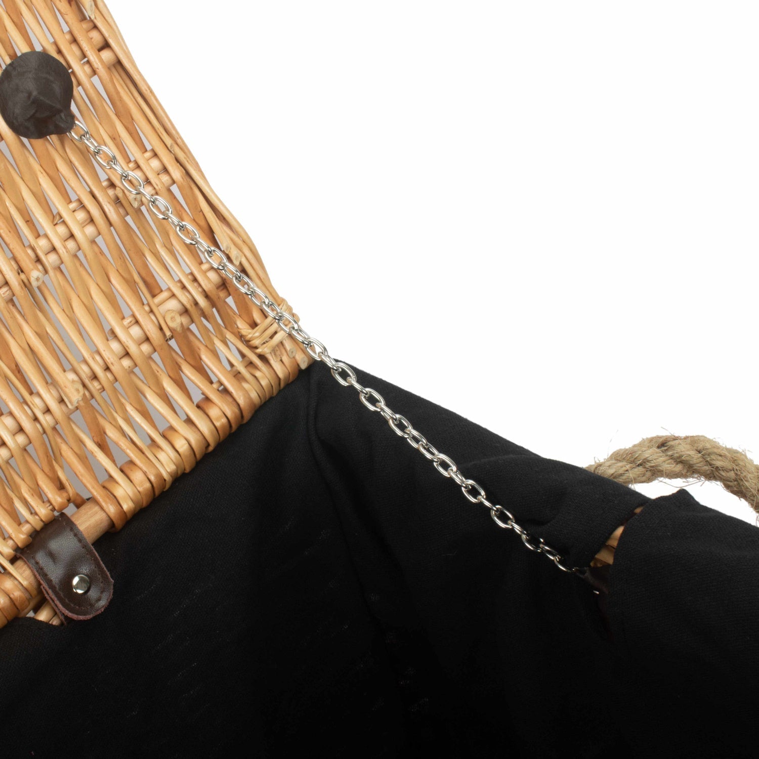 24 Inch Rope Handled Willow Hamper Trunk with Black Lining - REGN