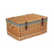24 Inch Rope Handled Willow Hamper Trunk with Grey Sage Lining - REGN