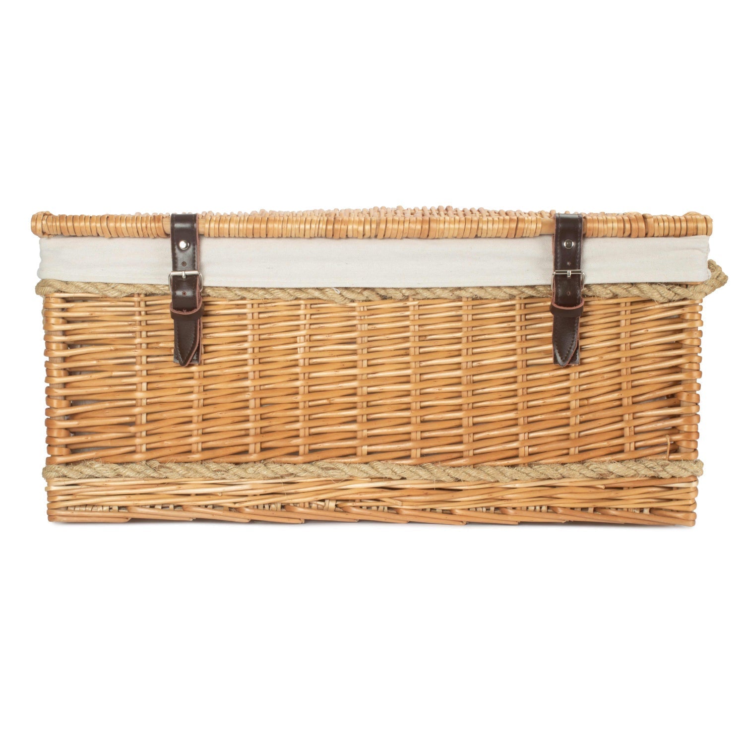 24 Inch Rope Handled Willow Hamper Trunk with White Lining - REGN