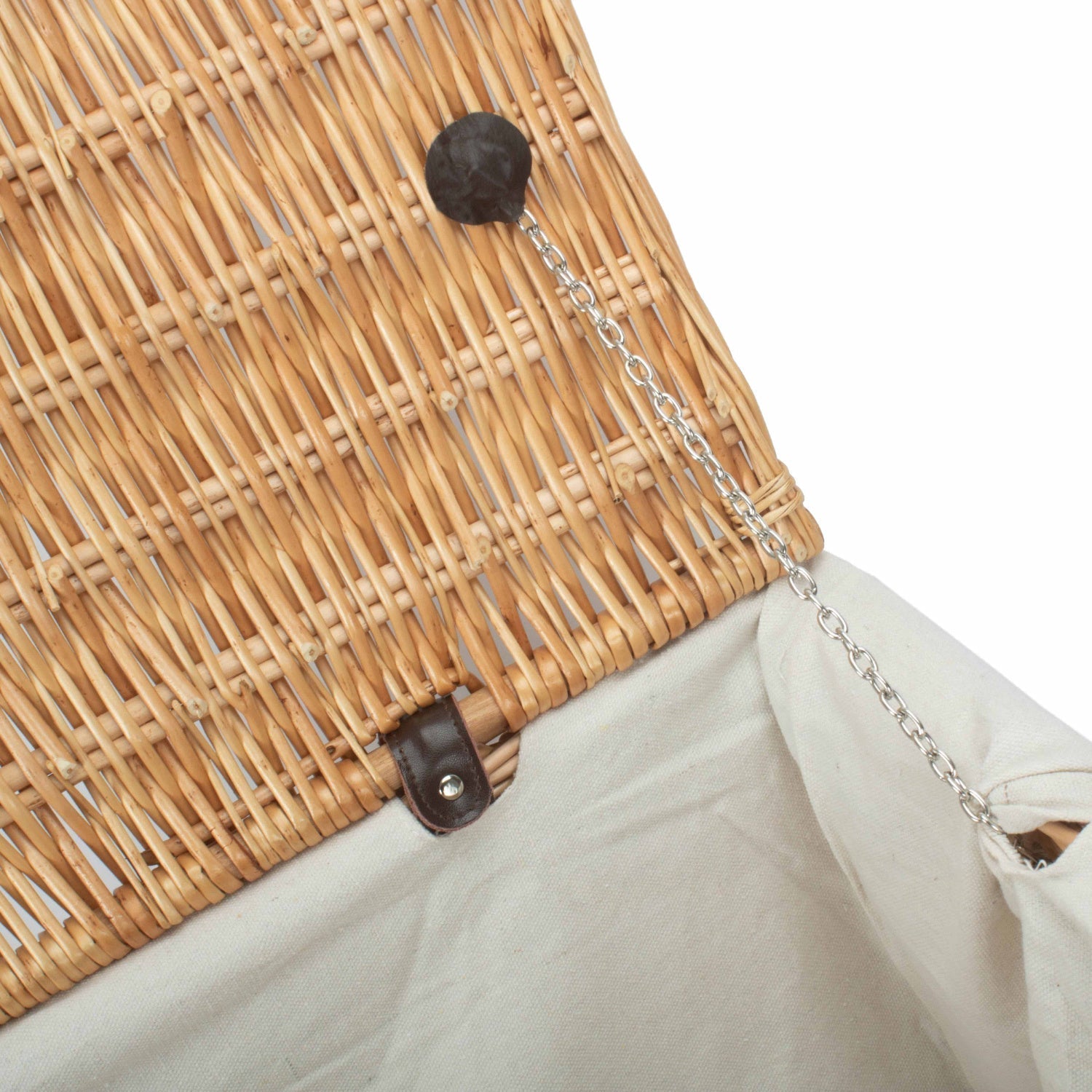 24 Inch Rope Handled Willow Hamper Trunk with White Lining - REGN