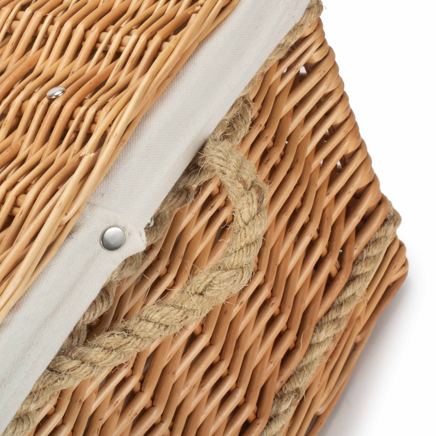 24 Inch Rope Handled Willow Hamper Trunk with White Lining - REGN