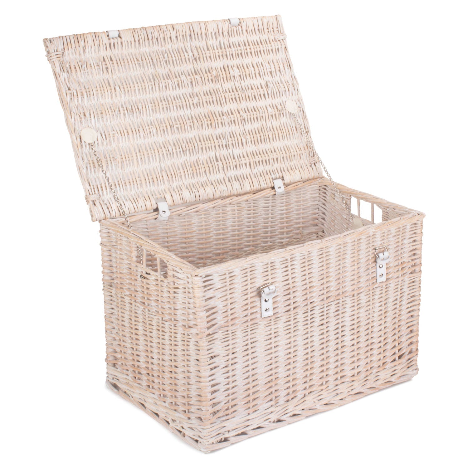 24 Inch White Wash Willow Chest Hamper - REGN