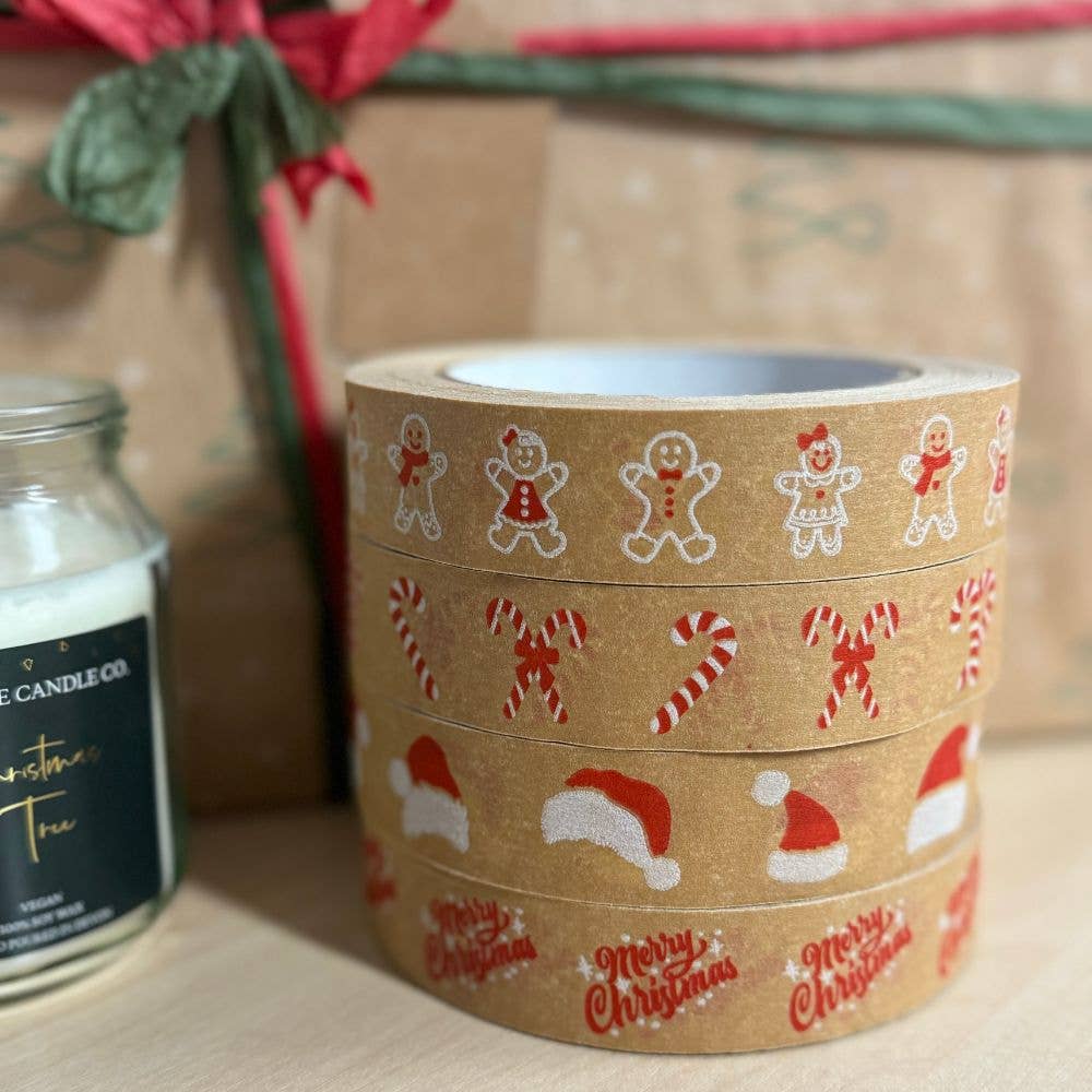 Colourful Festive Biodegradable Paper Tape 24mm x 50m