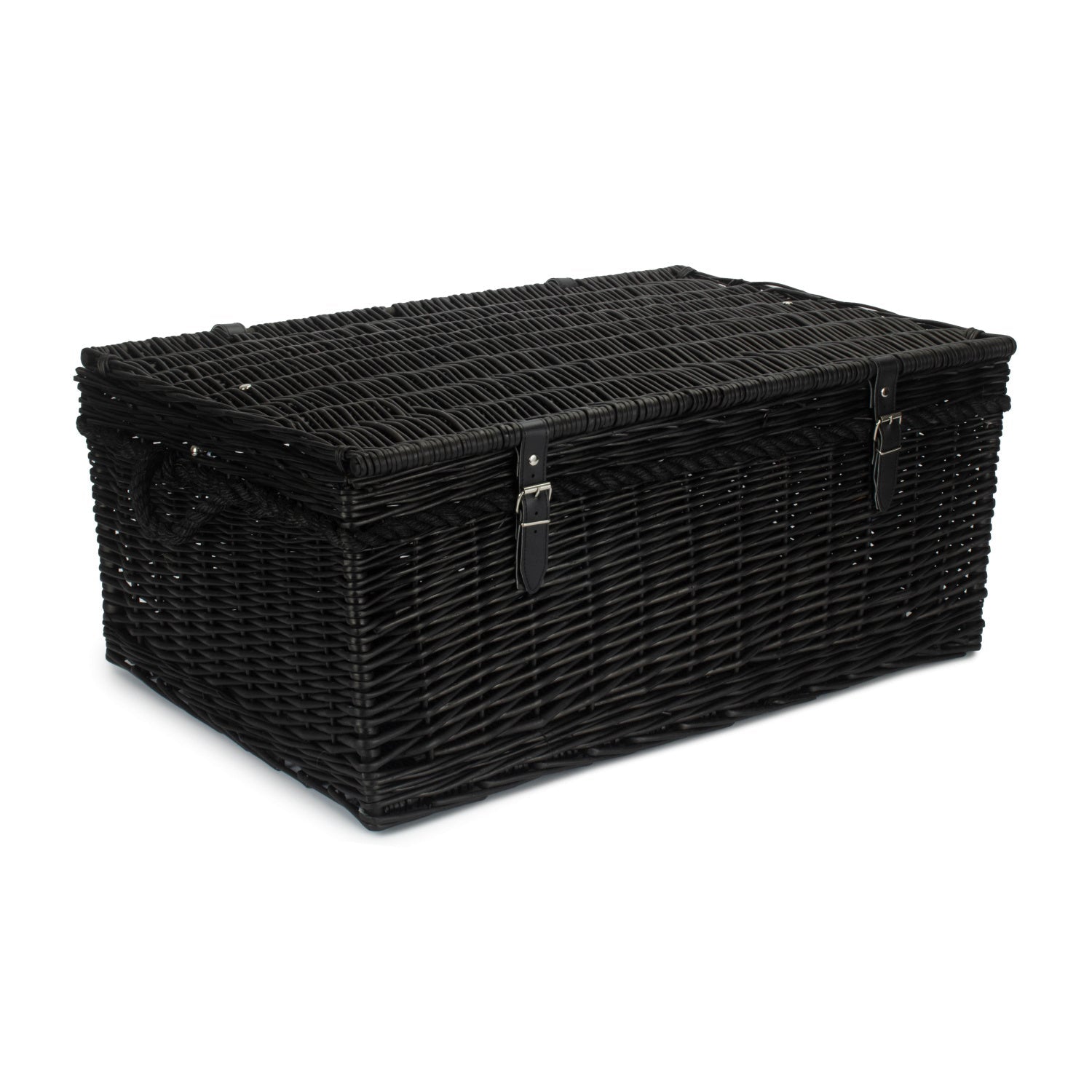 27 Inch Black Willow Rope Handled Hamper Trunk - REGN