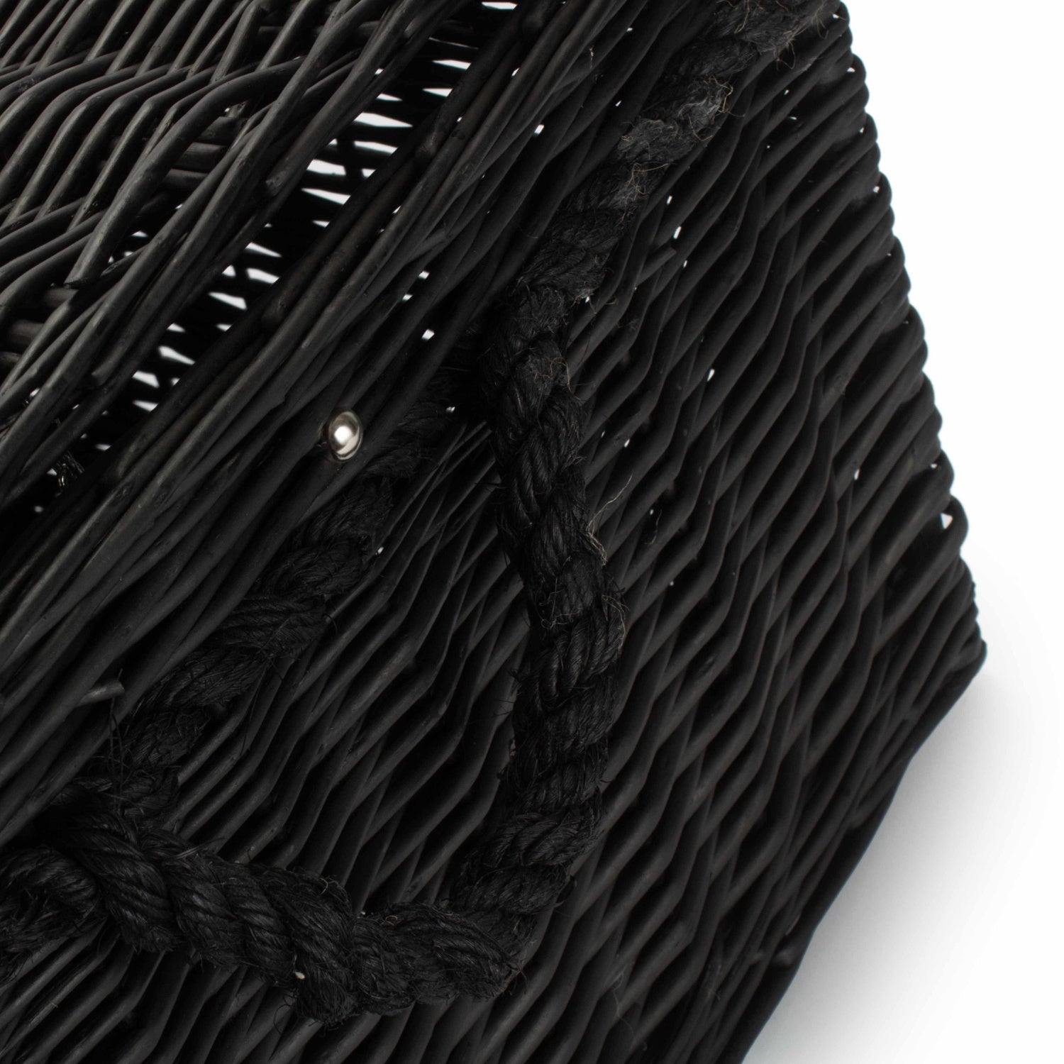 27 Inch Black Willow Rope Handled Hamper Trunk - REGN