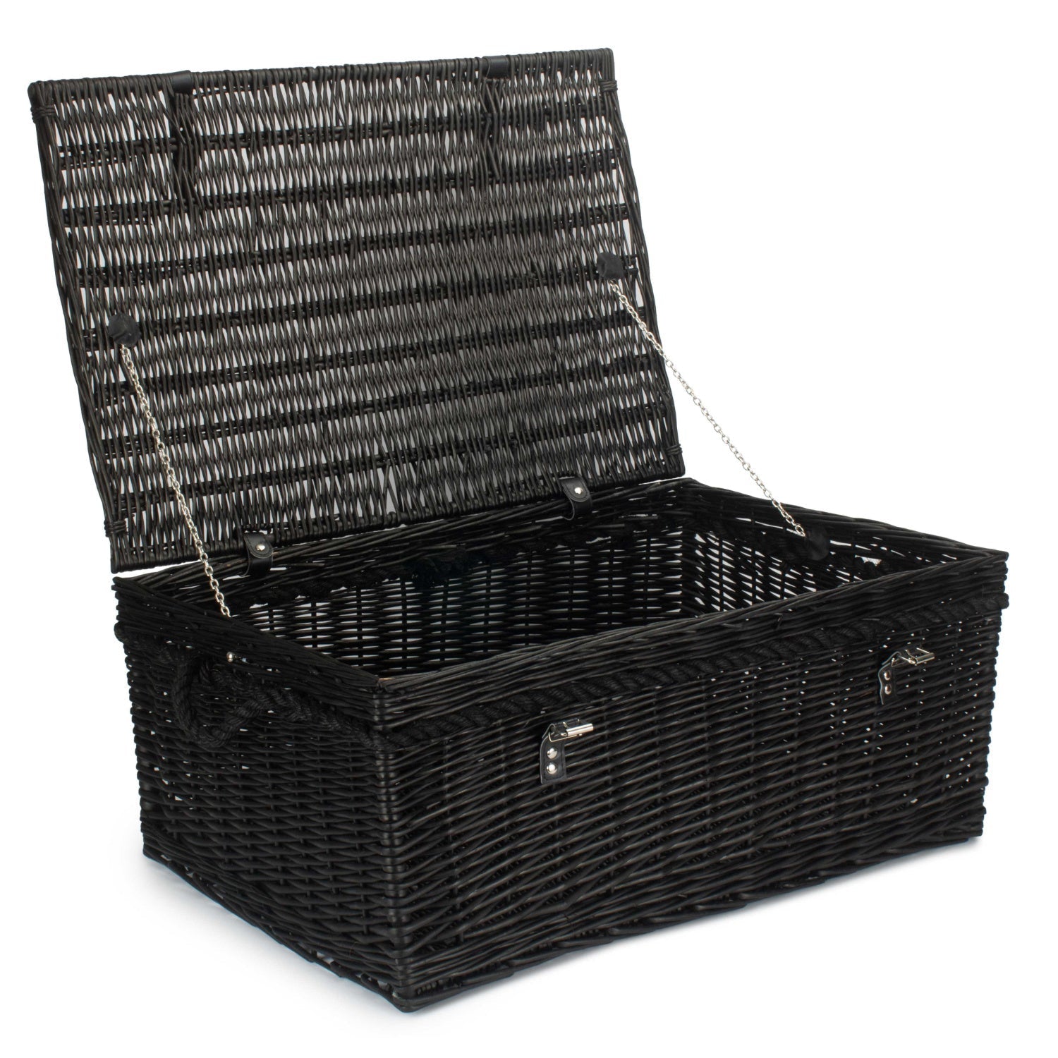 27 Inch Black Willow Rope Handled Hamper Trunk - REGN
