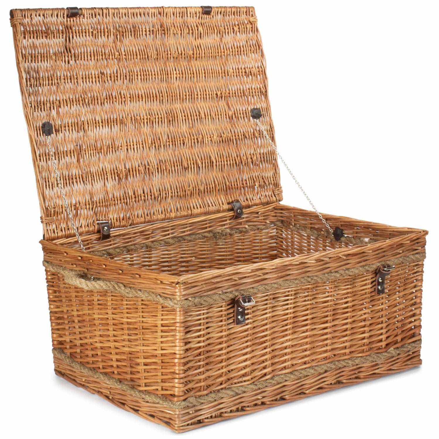 28 Inch Double Steamed Willow Rope Handled Hamper Trunk - REGN