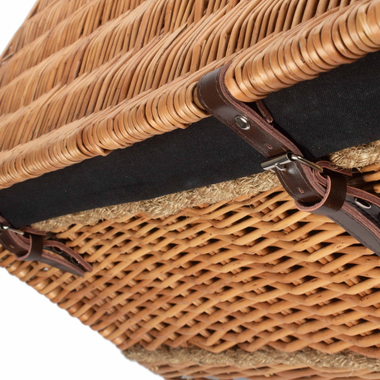 28 Inch Double Steamed Willow Rope Handled Hamper Trunk with Black Lining - REGN