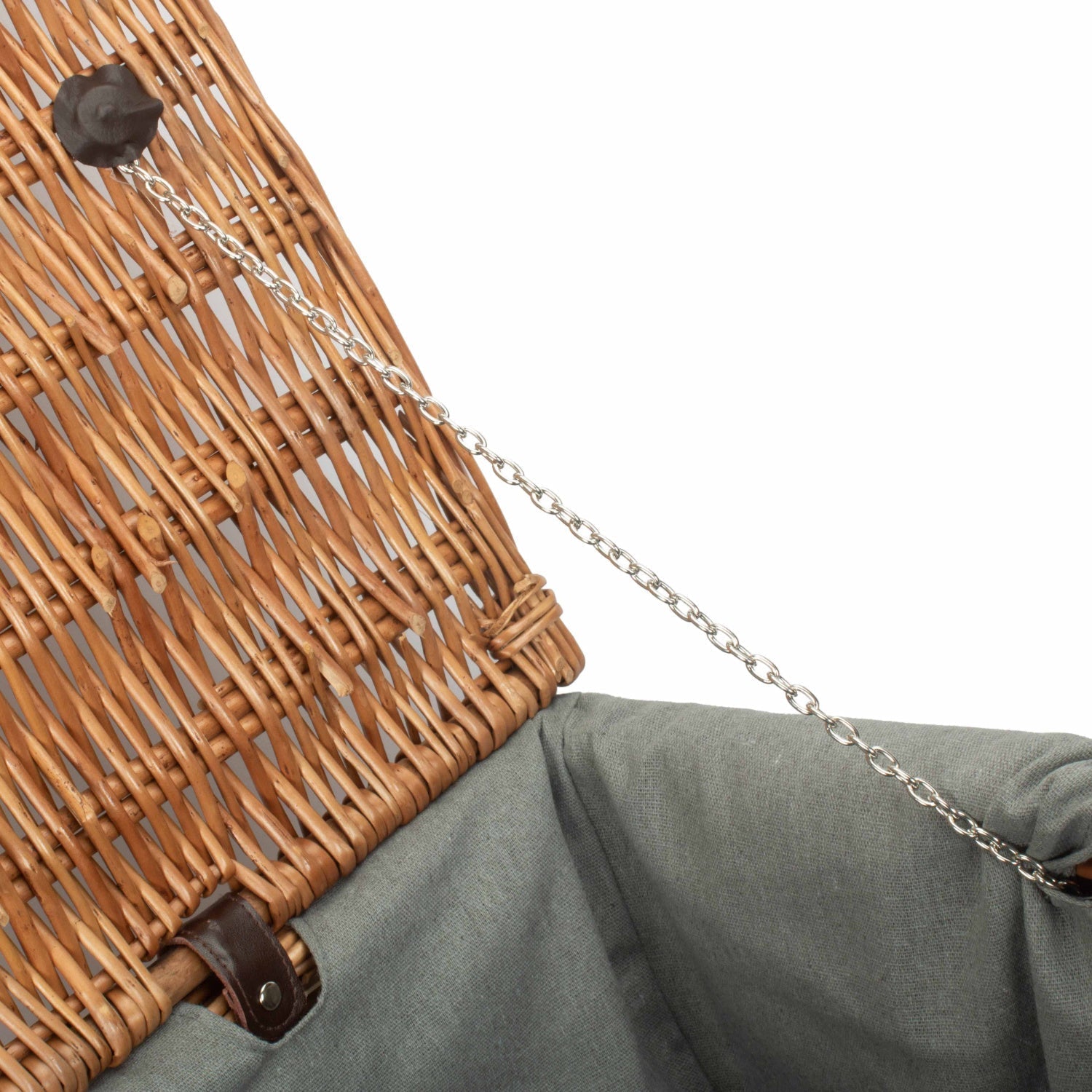 28 Inch Double Steamed Willow Rope Handled Hamper Trunk with Grey Sage Lining - REGN