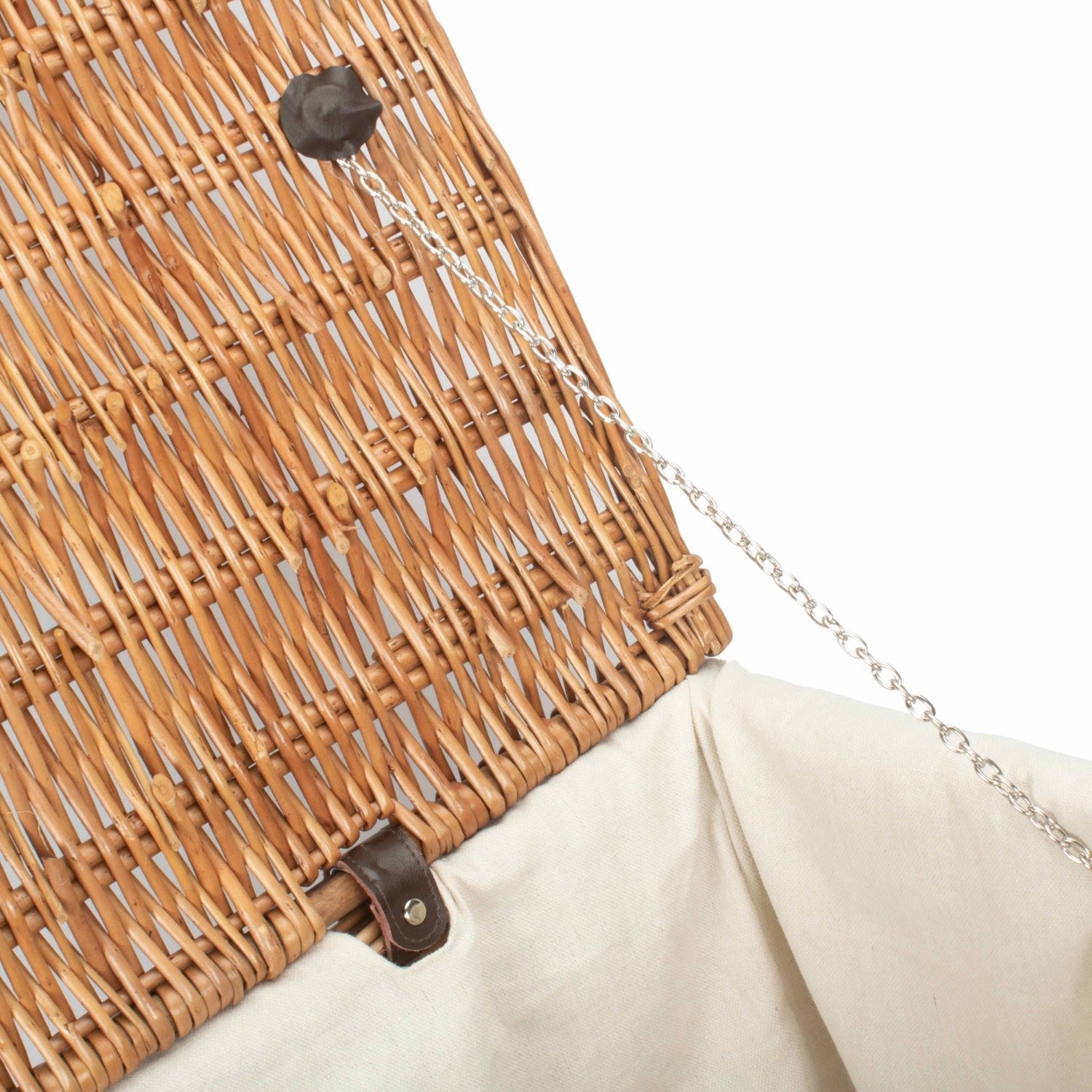 28 Inch Double Steamed Willow Rope Handled Hamper Trunk with White Lining - REGN