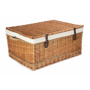 28 Inch Double Steamed Willow Rope Handled Hamper Trunk with White Lining - REGN