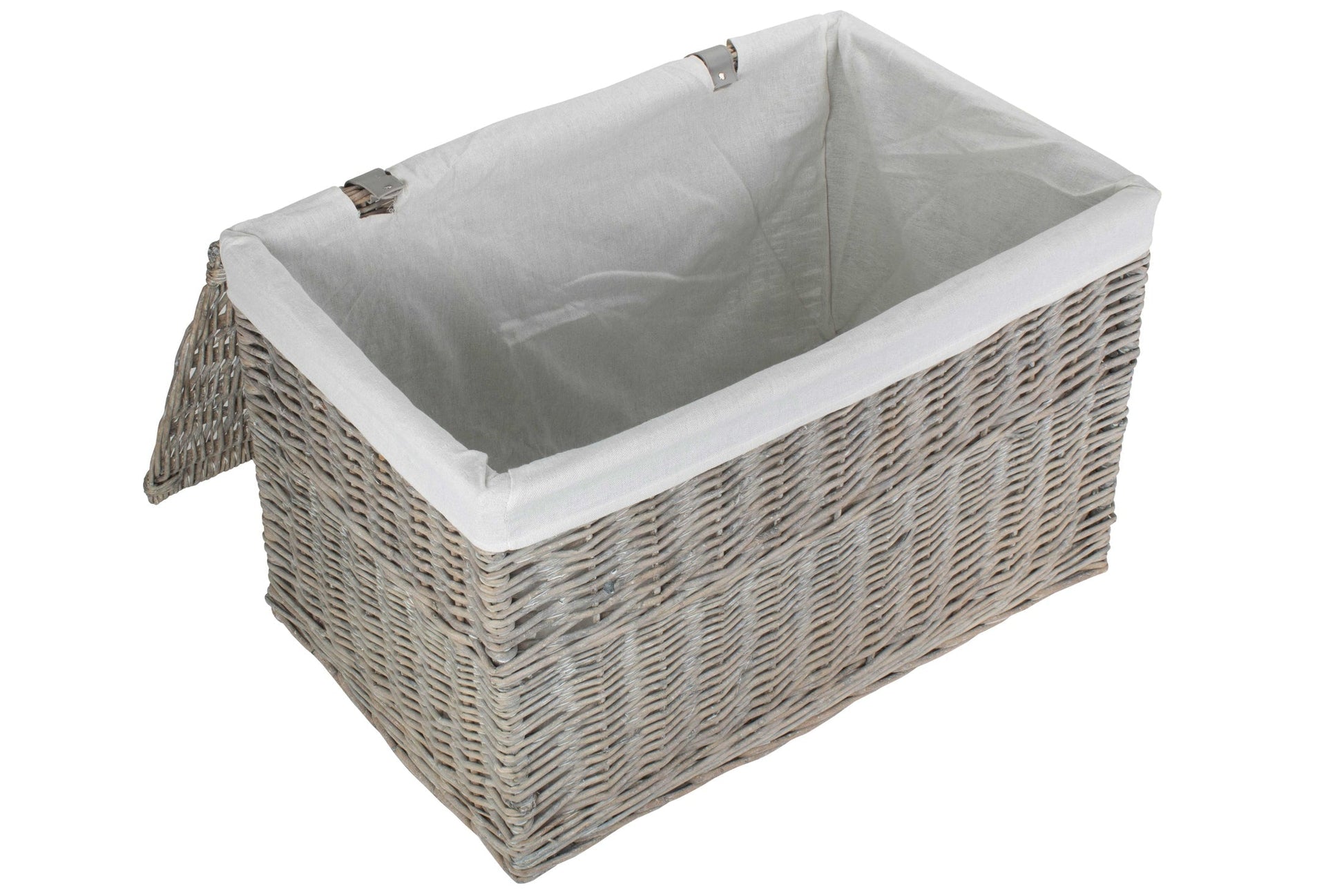 28 Inch Grey Wash Willow Storage Hamper - REGN