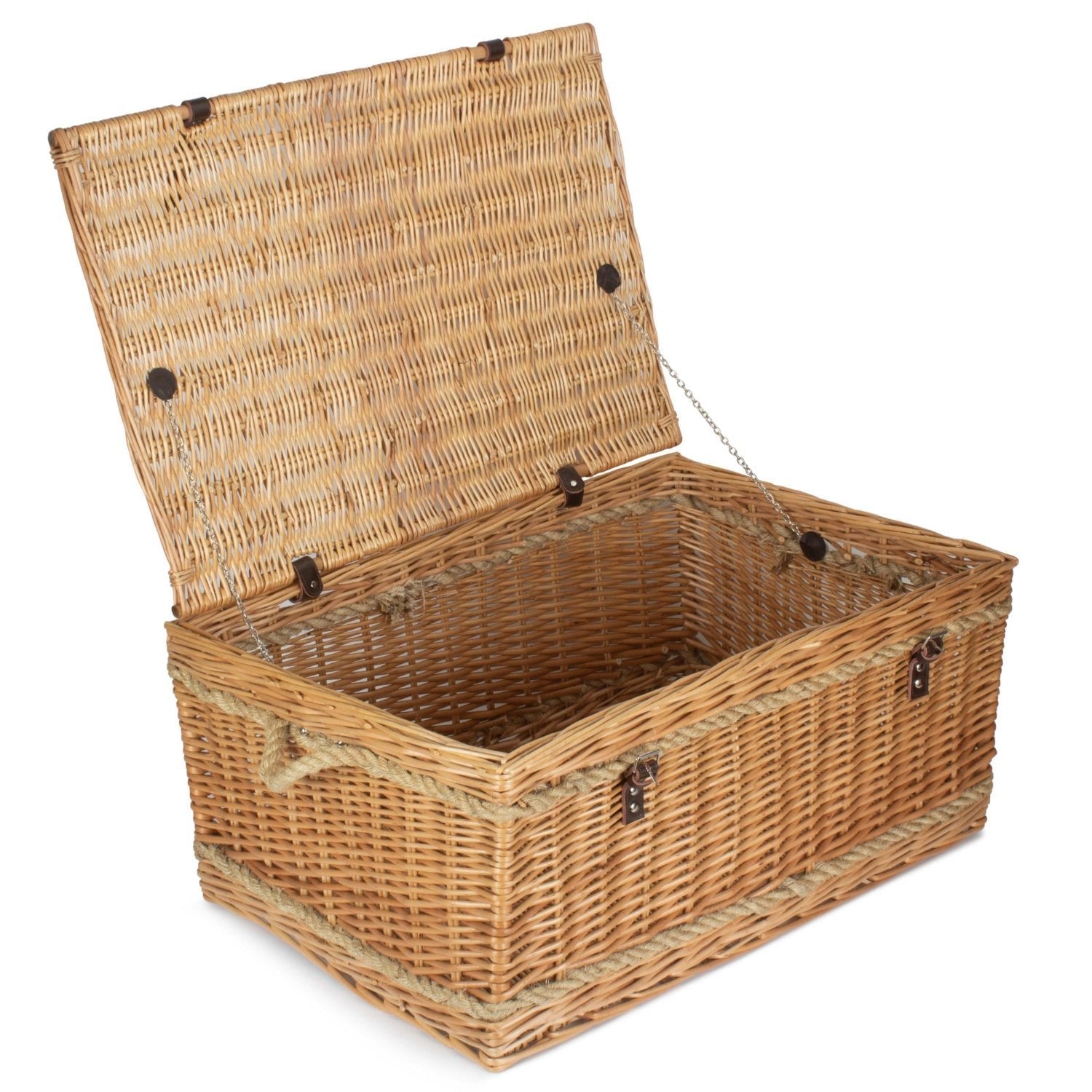 28 Inch Rope Handled Willow Hamper Trunk - REGN