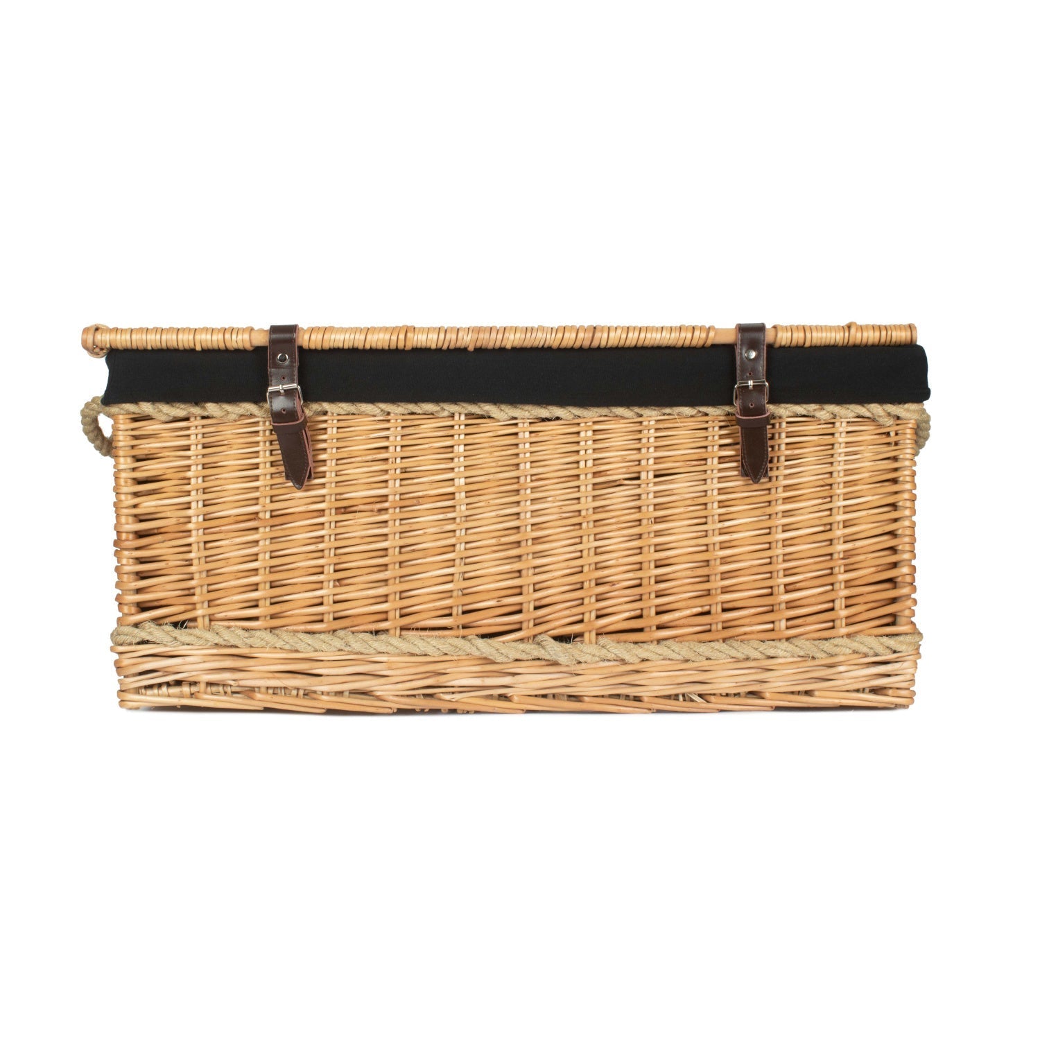 28 Inch Rope Handled Willow Hamper Trunk with Black Lining - REGN