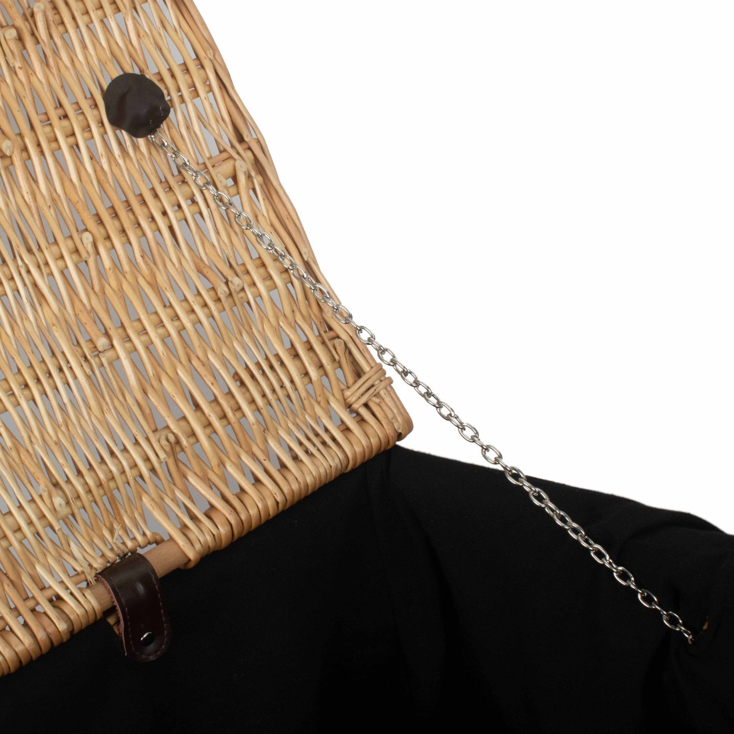 28 Inch Rope Handled Willow Hamper Trunk with Black Lining - REGN
