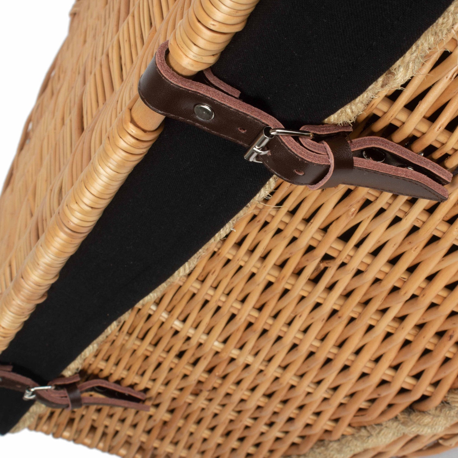 28 Inch Rope Handled Willow Hamper Trunk with Black Lining - REGN