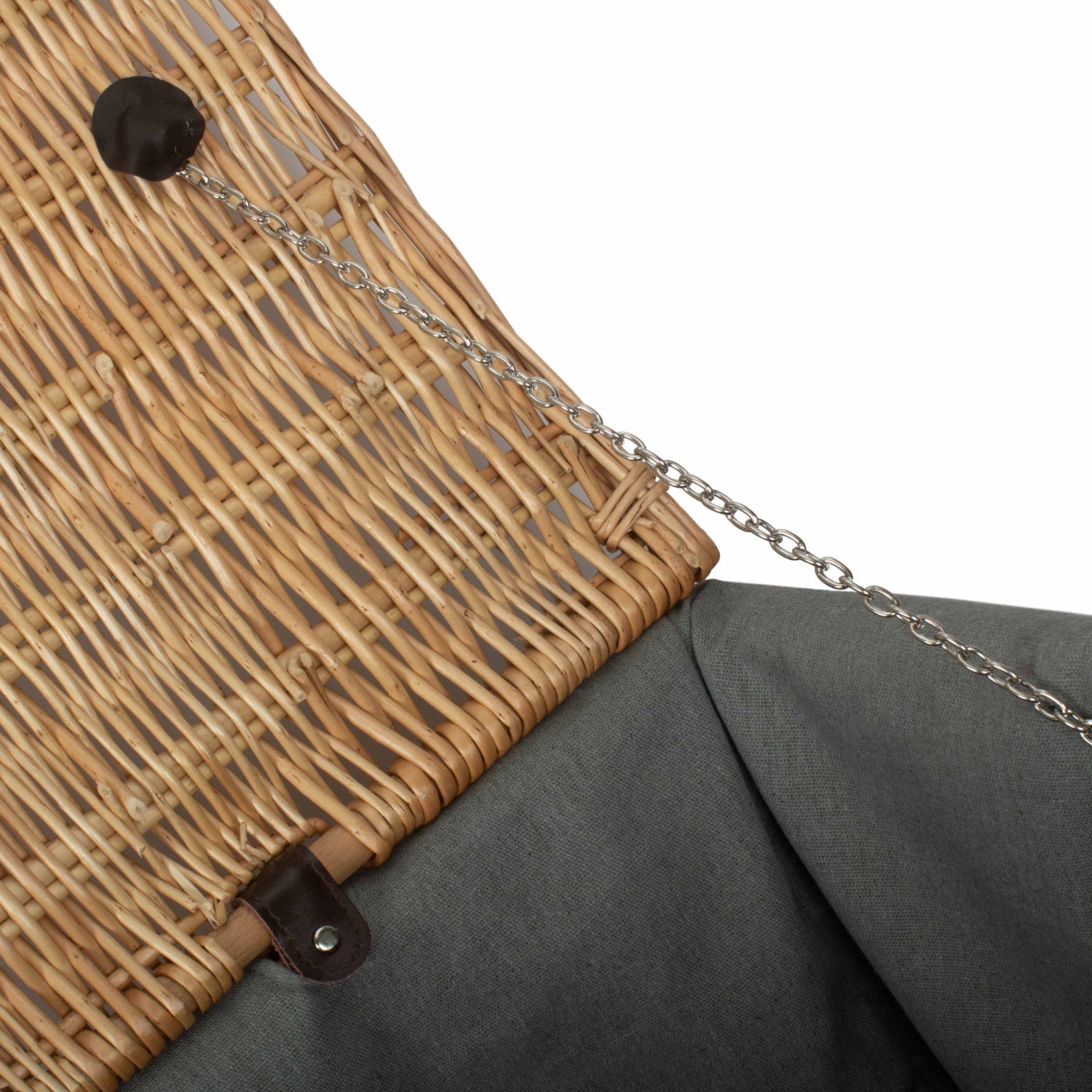 28 Inch Rope Handled Willow Hamper Trunk with Grey Sage Lining - REGN