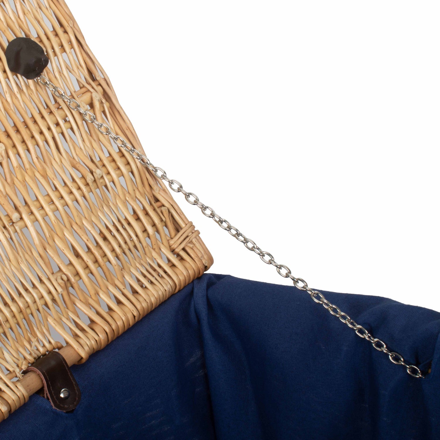28 Inch Rope Handled Willow Hamper Trunk with Navy Blue Lining - REGN