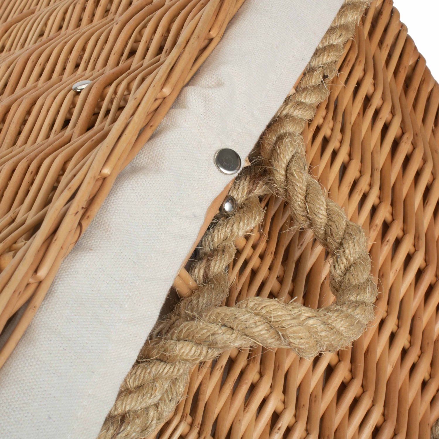 28 Inch Rope Handled Willow Hamper Trunk with White Lining - REGN