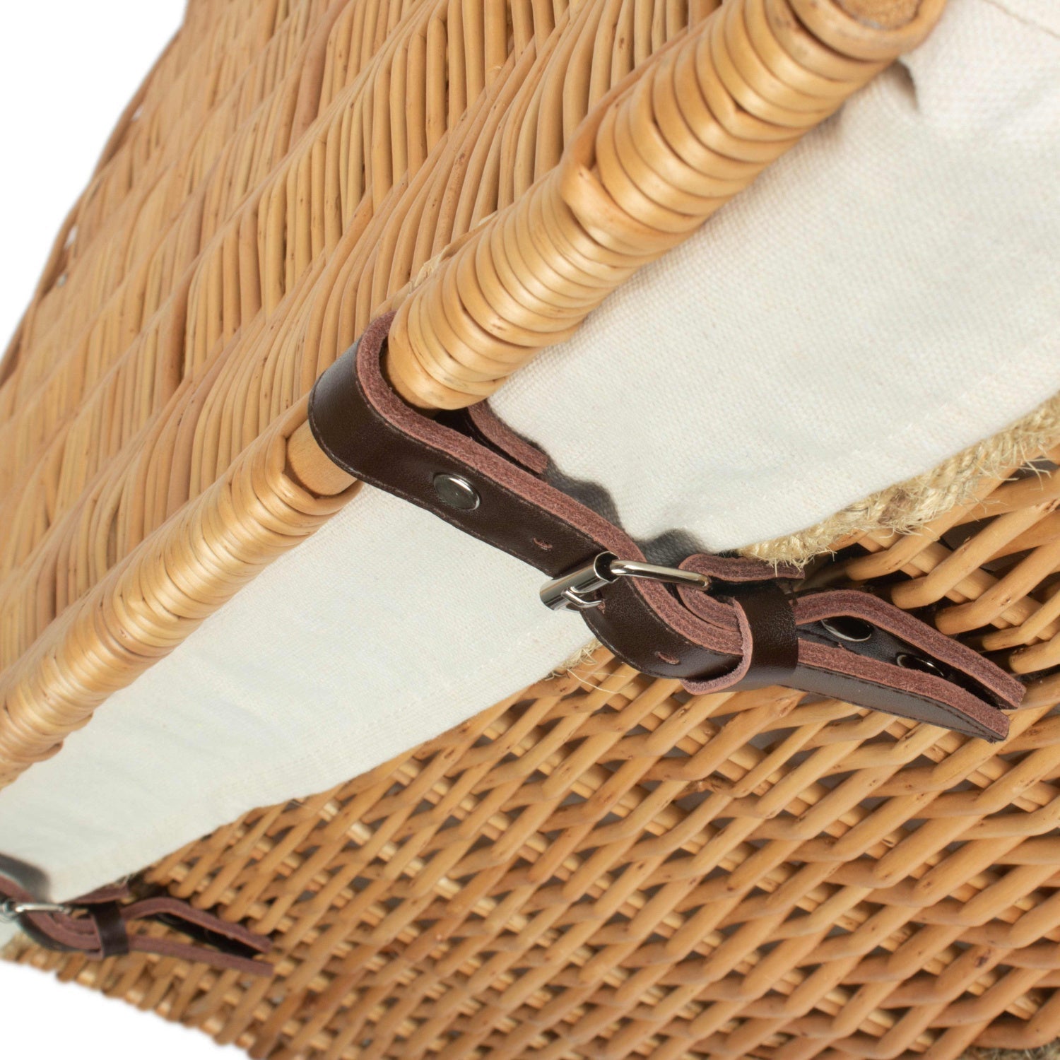 28 Inch Rope Handled Willow Hamper Trunk with White Lining - REGN