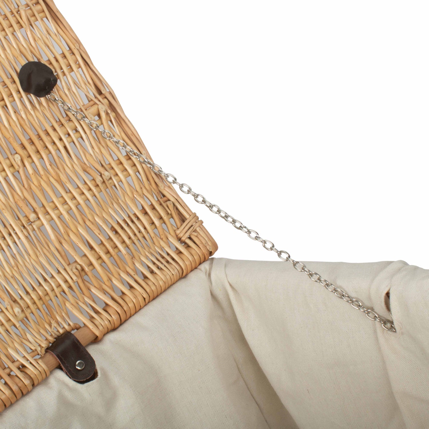 28 Inch Rope Handled Willow Hamper Trunk with White Lining - REGN