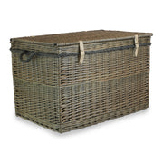 29 Inch Antique Wash Willow Storage Hamper with Rope Handles - REGN