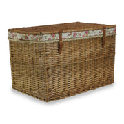 29 Inch Light Steamed Willow Storage Hamper with Garden Rose Lining - REGN