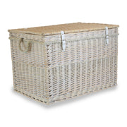 29 Inch White Wash Willow Storage Hamper with Rope Handles - REGN