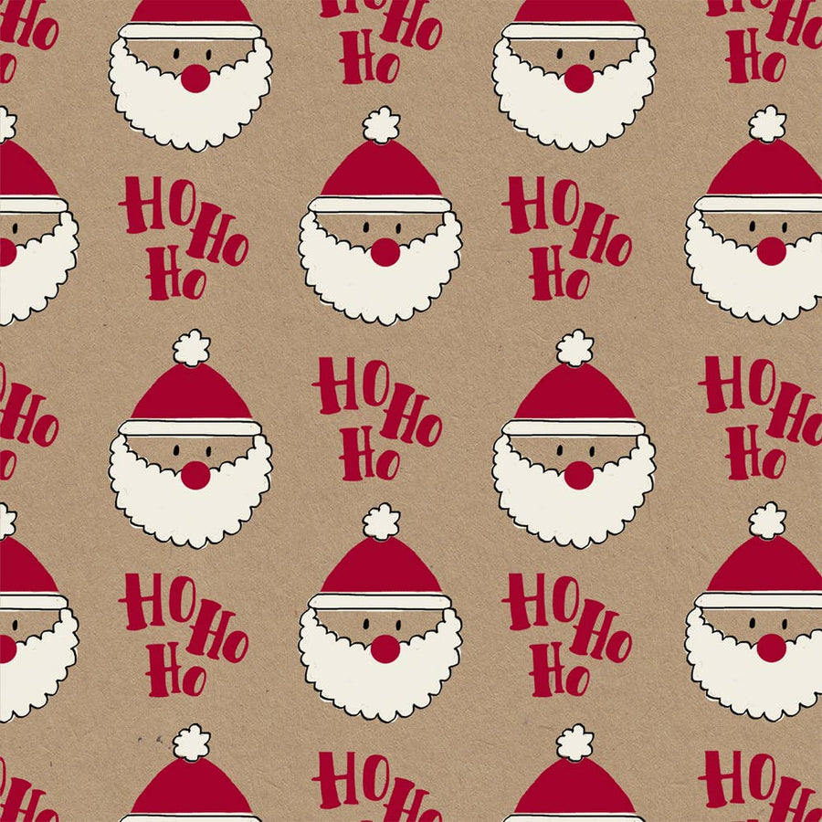 Christmas Ho Ho Wrapping Paper – Eco-Friendly FSC™ Recyclable Kraft  - Single Sheet