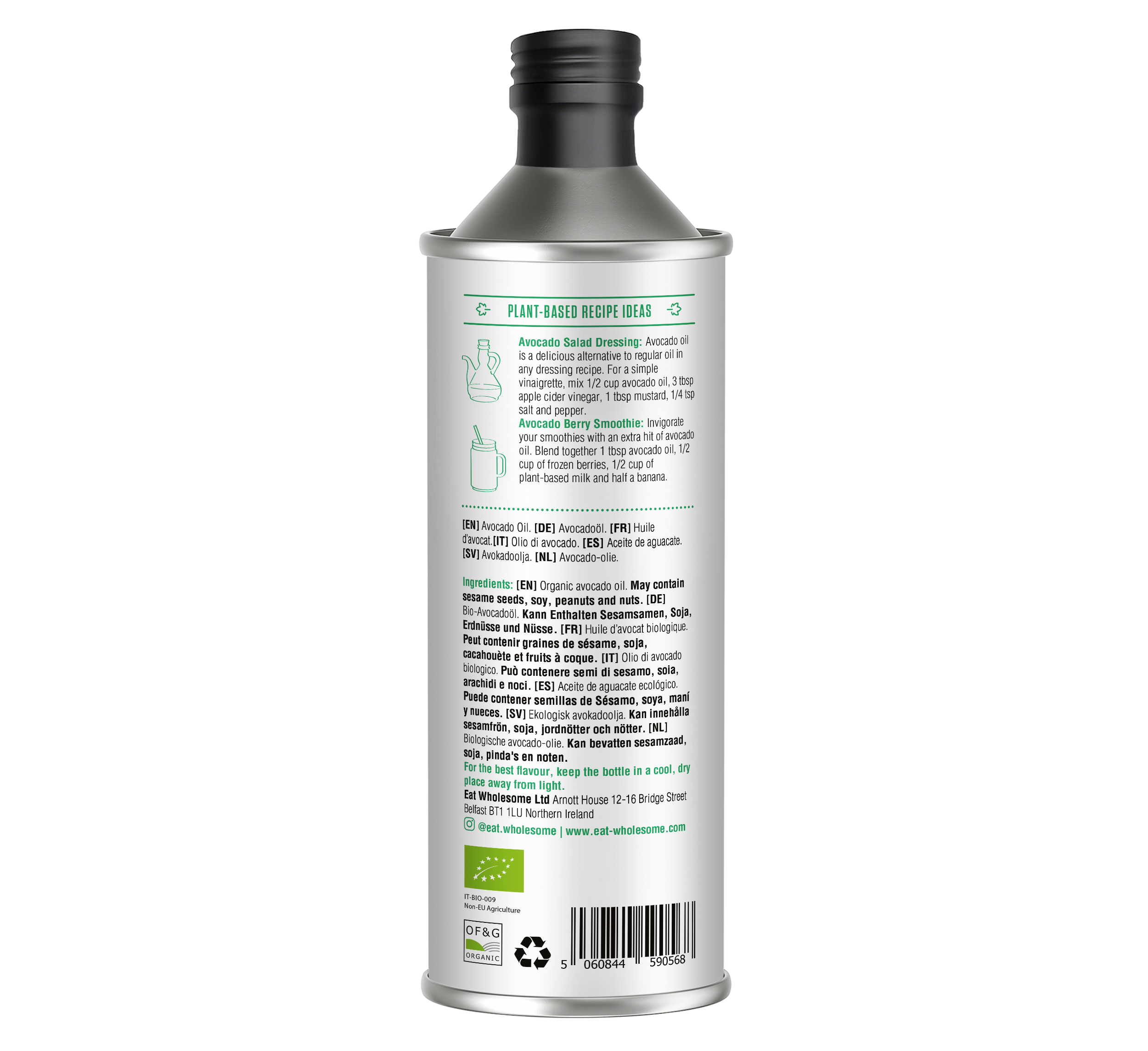 Eat Wholesome Organic Avocado Oil 500ml | Cold-Pressed