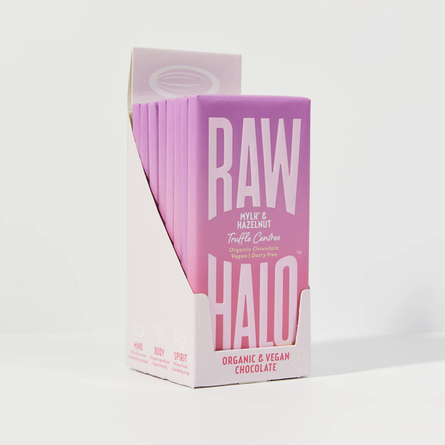 Organic Vegan Mylk Chocolate with Hazelnut Truffle Centre 90g
