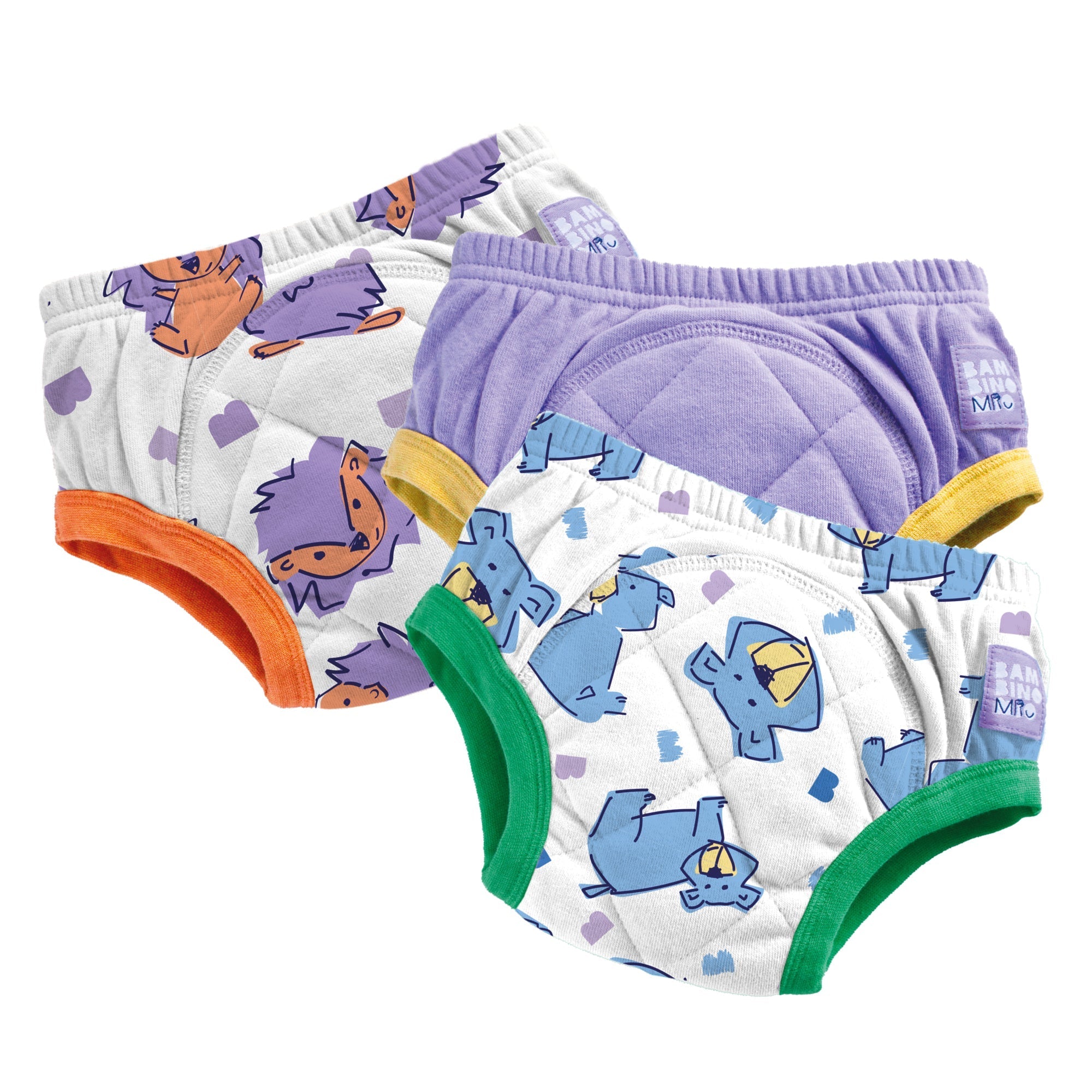 3 Pack Reusable Potty Training Pants in Bold Animals - Enhanced Design - REGN