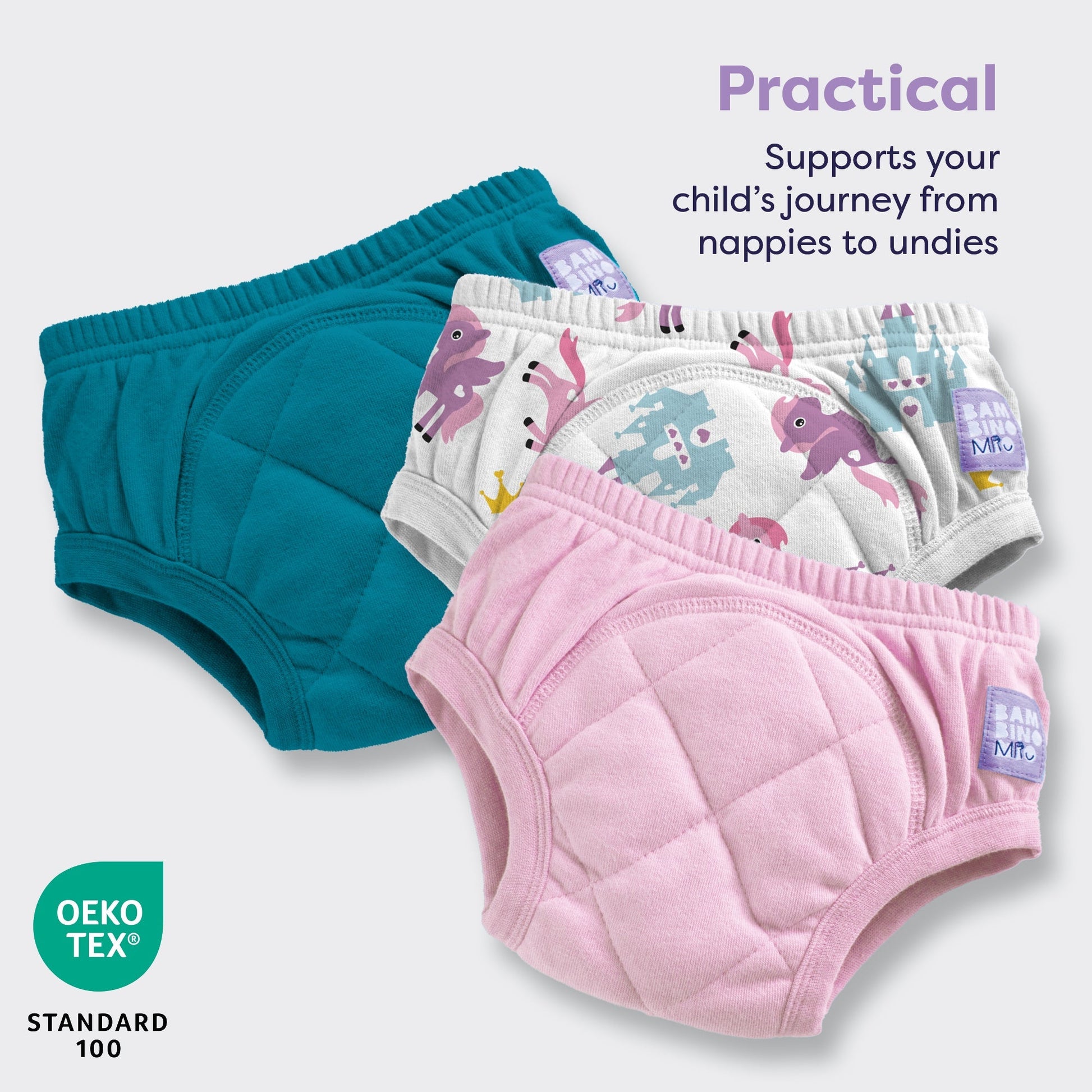 3 Pack Reusable Potty Training Pants in Pegasus Palace Mix - Enhanced Design - REGN