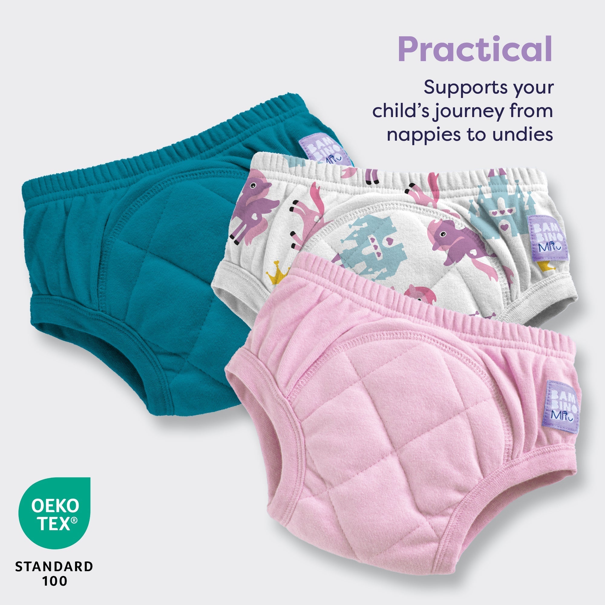 3 Pack Reusable Potty Training Pants in Pegasus Palace Mix - Enhanced Design - REGN