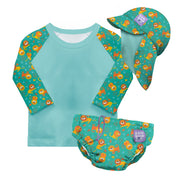3 Piece Baby Swim Set with Swim Nappy, Swim top and Swim Hat in Cool Cats - REGN