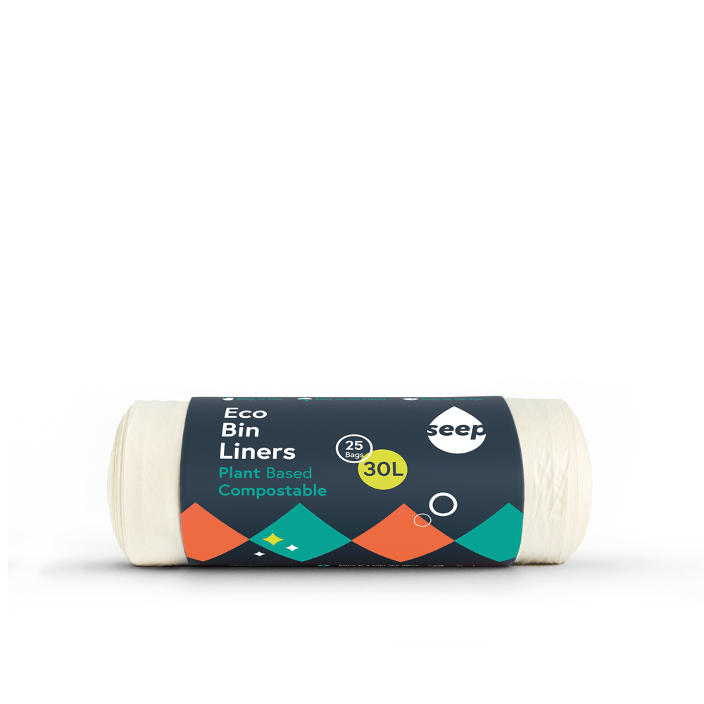 30L Compostable Bin Liners 25 - Pack | Kitchen Bin Bags Made from Plants - REGN