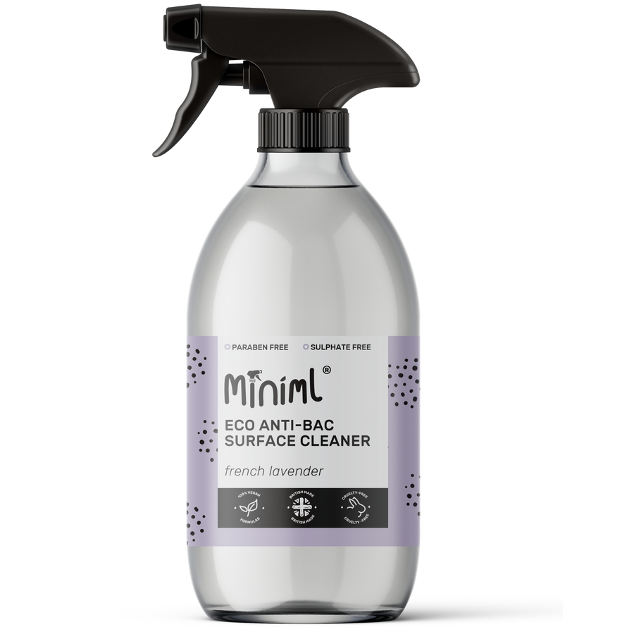 Lavender Anti-Bac Surface Cleaner – 500ml Refillable Glass Bottle