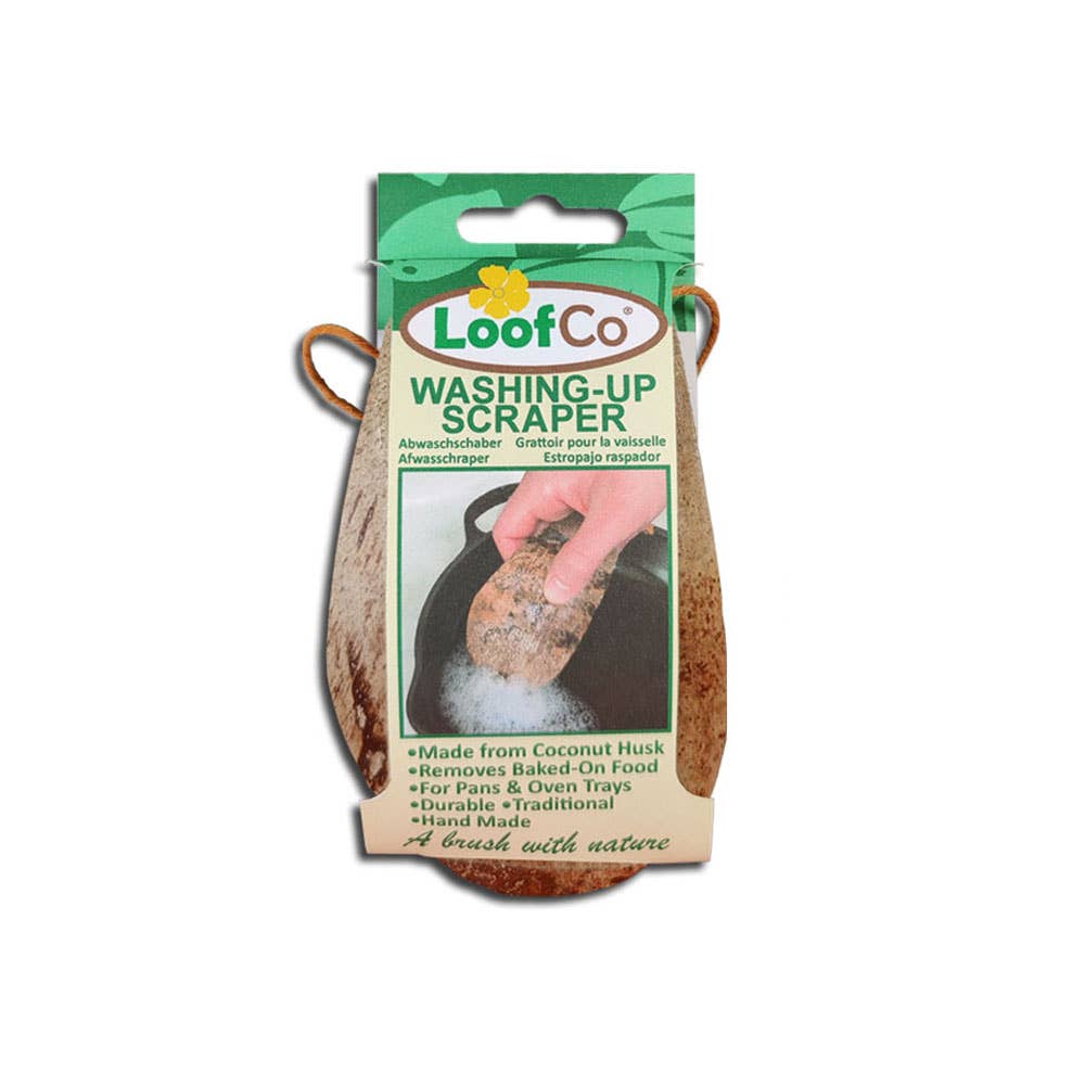 LoofCo Washing-Up Scraper – Natural Coconut Husk Pan Cleaner