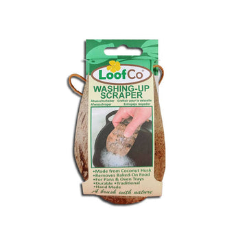 LoofCo Washing-Up Scraper – Natural Coconut Husk Pan Cleaner