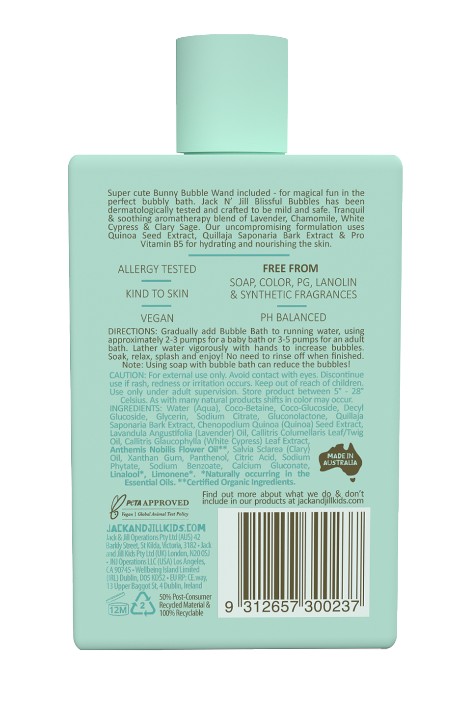 Jack N’ Jill Kids Blissful Bubbles Bubble Bath with Wand – 300ml