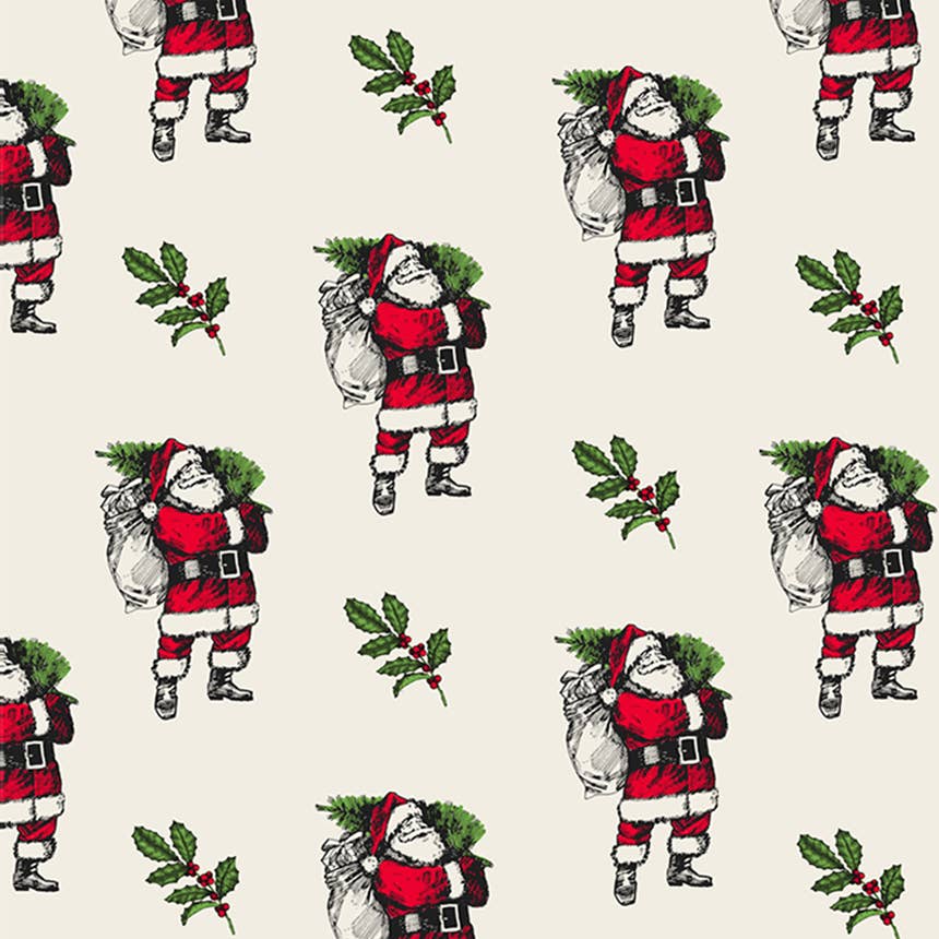 Vintage Christmas Wrapping Paper – Eco-Friendly FSC™ Recyclable  - Single Sheet