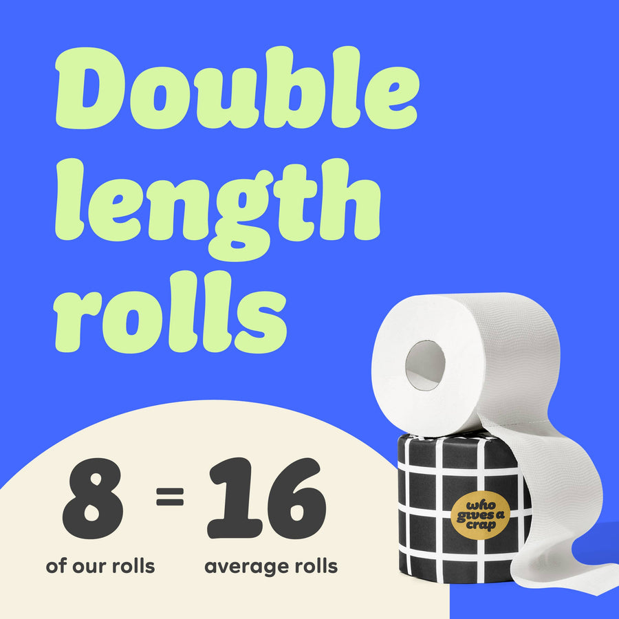 Extra Soft Bamboo Toilet Roll | Double Length 8 Pack