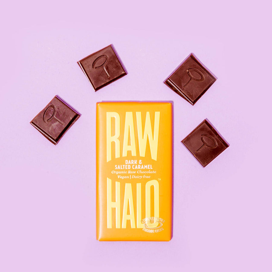 Organic Vegan Dark Chocolate with Salted Caramel 35g