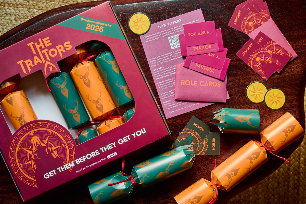 The Traitors 2026 Christmas Crackers | 6 Crackers & Party Game | NEW for Christmas 2026