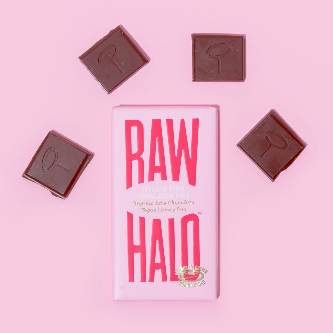 Organic Vegan Mylk Chocolate with Pink Himalayan Salt 35g